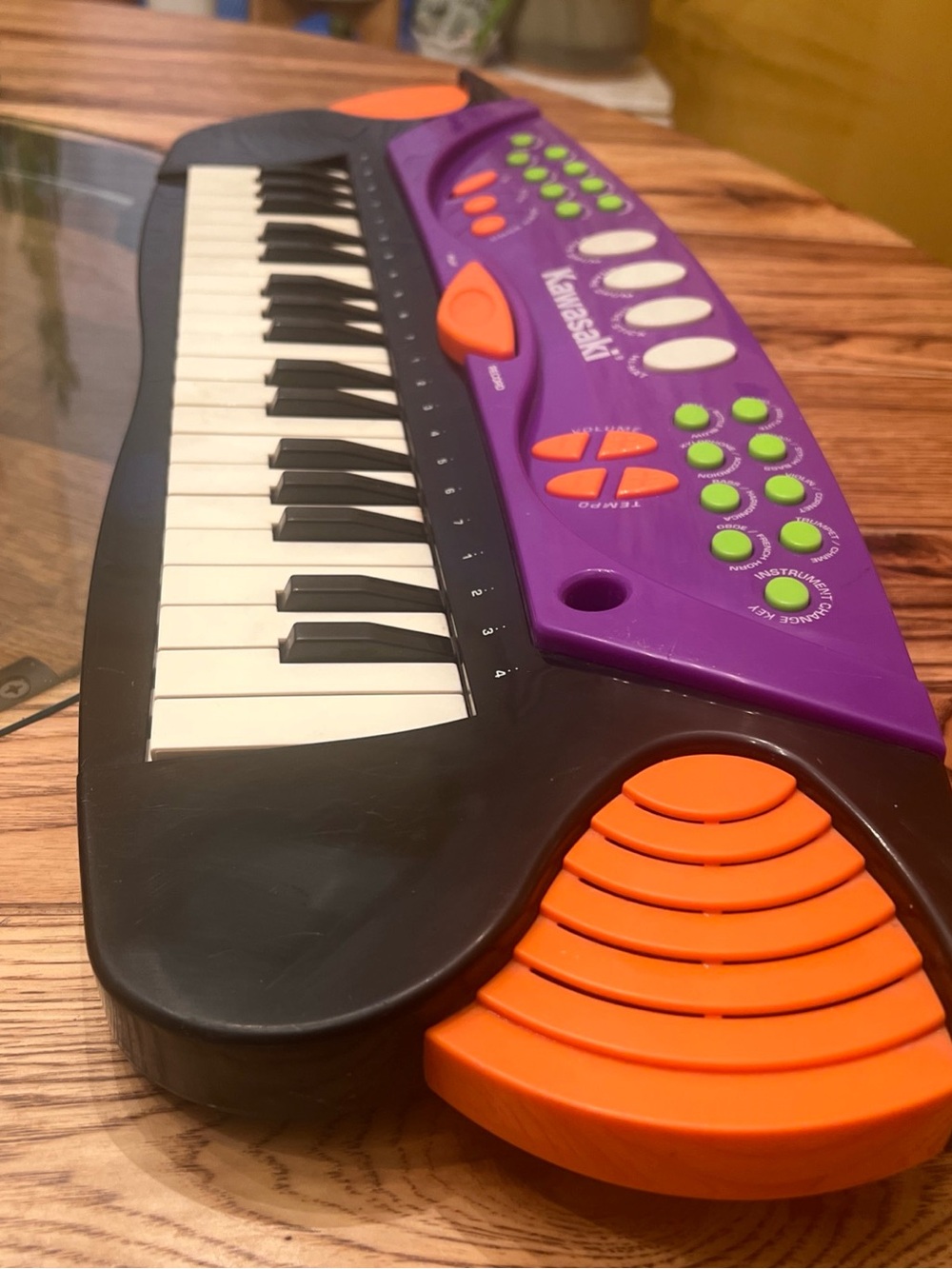 Vintage Kawasaki SS Music Keyboard Piano Kids Purple Orange 37 Keys **Tested**